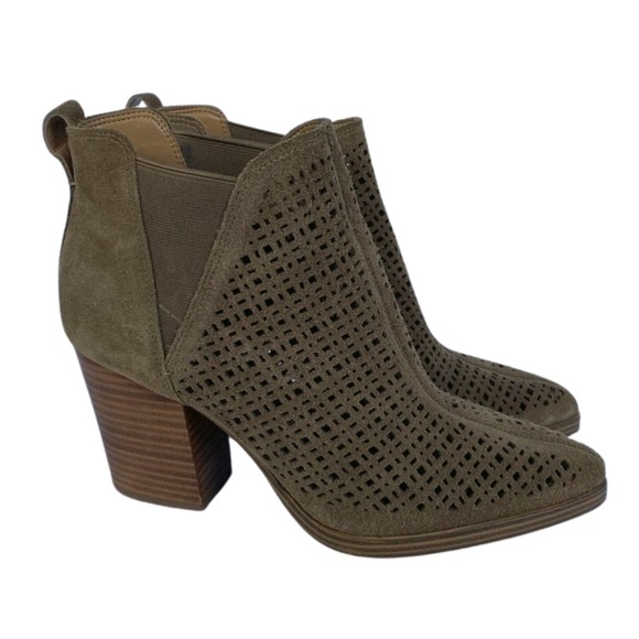 Marc Fisher, Arwen‎ Perforated Pointed-toe Suede Bootie, Tan, Brown - Picture 5 of 10